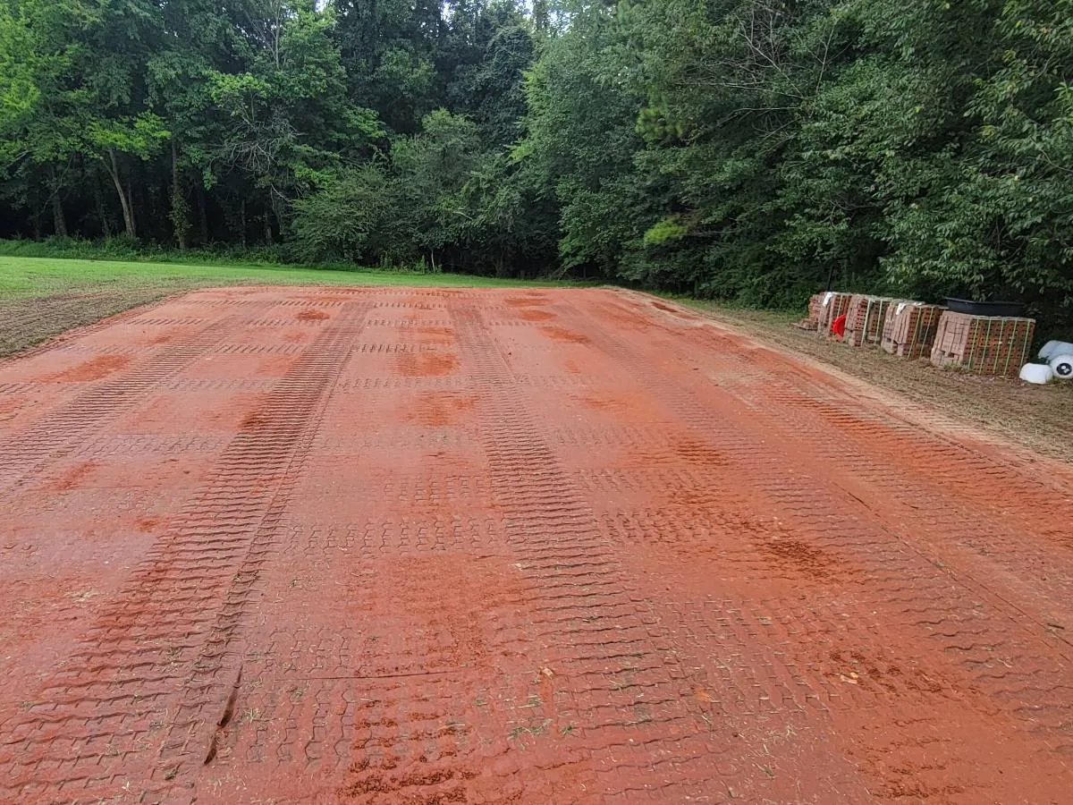 Forty by thirty pad put in between clearing jobs