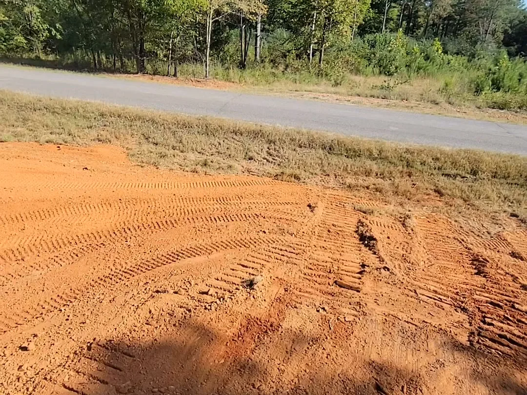 Front of a property dropped to make a level homesite pad