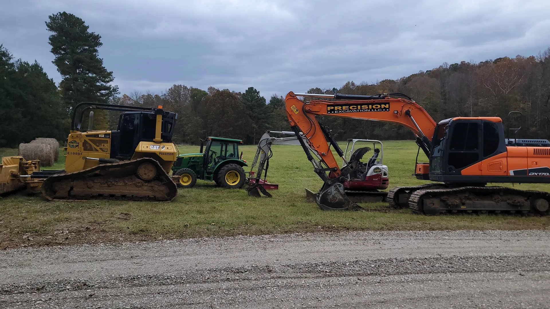 Our machines lined up on a lake job